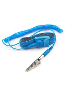 Blue Spring Wire Anti-Static Wrist Strap With Alligator Clip, Electronic Repair Anti-Static Wristband, Electrostatic Protection Tool For Electronic Product Repair - Blue - View 3