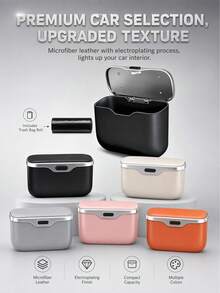 This Trash Can Is Made Of Microfiber Leather And ABS Material, Specifically Designed For Vehicles To Maintain Its Shape And Fit 99% Of Car Models. It Can Handle Both Dry And Wet Waste, Is Easy To Install, And Does Not Damage The Vehicle. - Car Trash Can - View 4