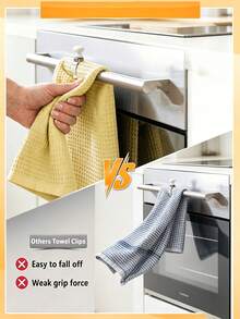 Kitchen Towel Clip, Thick Towel And Linen Cloth With Strong Grip On Microwave, Oven, Dishwasher, Bathroom Storage, Practical Kitchen Storage Box, Home Essential, Storage Supplies - Multicolor - View 8