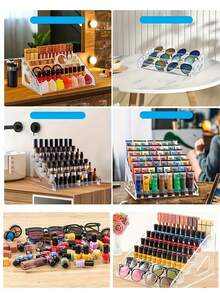 1pc 3-Tier Detachable Transparent Nail Polish Display Rack - Clear - View 6