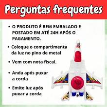 Brinquedo Infantil Avião A Corda Movimenta E Anda Com Luzes - Multicolorido - Visão 2