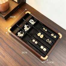 1pc Luxury Vintage Jewelry Tray, Multi-Compartment Design, Ring Earring Bracelet Beads Storage Tray, Stackable, Vanity Jewelry Display Organizer Box, Exquisite High-End Home Jewelry Organizer Tray - Multicolor - View 16