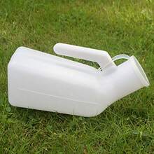 Thick Firm Male Urinal Urine Bottle With Lid 32oz./1000mL White Pack Of 2, Men's Potty With Replacement Lids, 32oz Capacity, Male Urinal - As Pic - View 6
