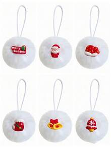 Faux Rabbit Fur Christmas Plush Ball Hanging Decor, DIY Holiday Decoration, Suitable For Christmas Tree, Halloween Party, Home Decor, Cute Plush Ball Pendant, Perfect Holiday Gift - Multiple Styles - View 11