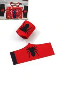 4pcs/Set Role Play Costume Set, Includes Superhero Color Cape, Felt Eye Mask And Spider Wrist Guards, Suitable For Halloween Costume, Birthday Party Photo Props And Theme Party Souvenirs (Random Style) - Multicolor - View 6