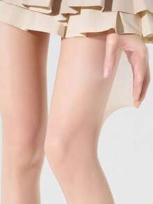 1 Pair Women's Sheer Nude Tights, Lightweight Stretch Pantyhose, Smooth Bare-Leg Look For Office, Brunch & Daily Wear - Multicolor - View 2