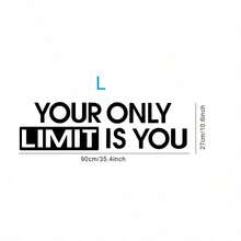 The Only Limit Is Yourself 健身房牆貼 勵志金句乙烯基貼紙，適用居家健身房、辦公室健身裝飾 - 黑色1件 - 查看 5