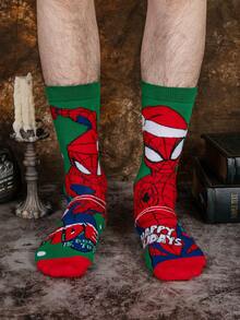 1/2/4 Pairs Disney Spider-Man Christmas Socks For Women, Novelty Long Socks Gift - Multicolor - View 4