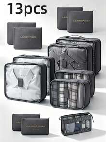 3pcs/Set Full Set Travel Storage Bags Luggage Clothing Cosmetics Compartment Organizer Bags - Multicolor - View 2