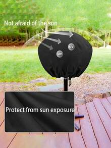 1pc Outdoor Patio Grill Cover, Round BBQ Grill Cover, Waterproof Dustproof Sunproof Cover - View 6