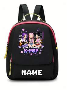 Personalized Back To School Backpack, Casual Versatile Music Idol Theme Print, Zipper Closure Nylon Material, Adjustable Shoulder Straps, Hand-Carry, Dancing, Shopping, Outdoor Trips, Birthday Gift, Aesthetic, Fandom-Core, Concert Essentials - Multicolor - View 20