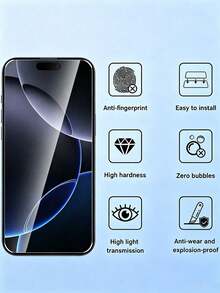 Navigator 4pcs Full Coverage High Definition Tempered Glass Screen Protector Film, Compatible With IPhone Duo/18 Pro Max/18 Pro/18/11/12/12 Pro/13/14/13 Pro/14 Pro/15/15 Pro/12 Pro Max/13 Pro Max/14 Plus/14 Pro Max/15 Plus/15 Pro Max/16/16 Plus/16 Pro/16 Pro Max/17/17 Pro/17 Pro Max - Clear - View 4