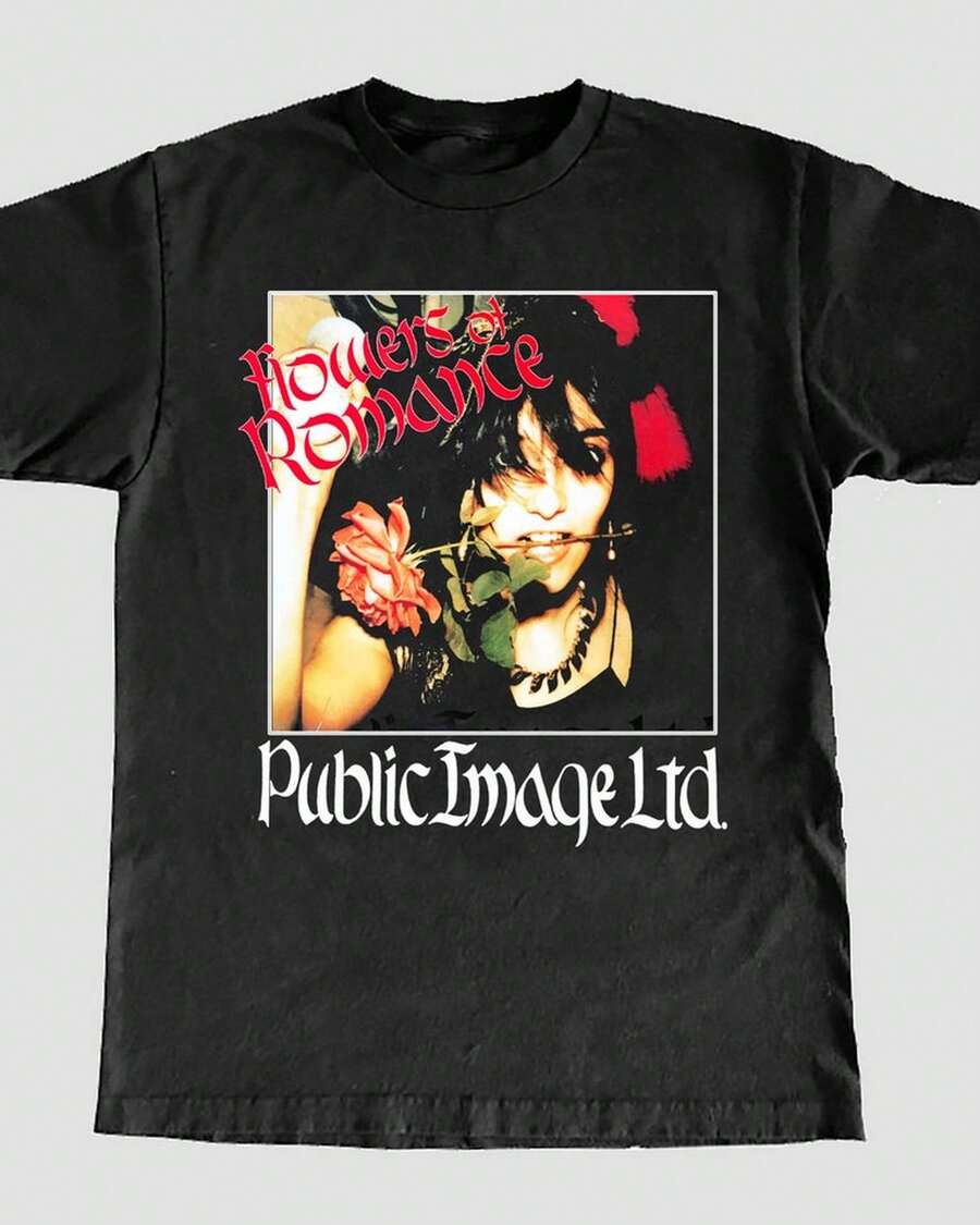 PiL 'Flowers Of Romance' T-Shirt - Black - View 1