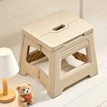 1pc Folding Step Stool - With Handle Non-Slip Step Stool, Foldable Foot Stool With Non-Slip Base, Suitable For Home Kitchen Step Stool, Camping, Back To School Season - Multicolor - View 4