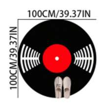 1pc Black Vinyl Record Shaped Faux Cashmere 300g/㎡ Thick Rug, Plush Carpet, Autumn/Winter Decorative Rug, Bedroom Decor, Small Area Rug, Home Decor, Living Room Rug, Living Room Small Rug, Bedroom Carpet - Multicolor - View 13
