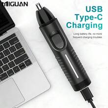 Miguan 4-In-1 Multifunctional Electric Shaving Kit: USB Rechargeable Nose Hair Trimmer, Beard Trimmer, Eyebrow Trimmer And Sideburn Trimmer, For Men's Grooming, 500mAh Battery Capacity - Black - View 10