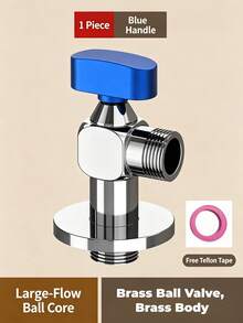 1pc 100% Pure Brass Full Port Ball Valve, High Flow 1/2" Water Heater Shut-Off Valve, Universal Cold And Hot Water Pipe Fitting - Full Copper High-flow Angle Valve - View 8