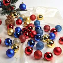 24pcs Christmas Decorations Christmas Balls Christmas Tree Ornaments Hanging Balls Ceiling Balls Shiny Balls Mall Decor Matte Balls 3cm/1.18in - View 5