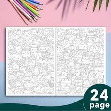 Upgraded Adult Relaxation Tracing & Coloring Book, Simple Line Art Doodle Book, A4 Size 24 Pages Single-Sided Printing Paper, Step-By-Step Tracing + Coloring + Drawing, Small Object Theme, Stress Relief Fun Creative Gift, Perfect Gift For Birthday, Party, Halloween, Christmas And Other Holidays, Back To School Season Gift Choice, Relaxation, Painting And Art. - Decompression Doodle Coloring Book - View 5