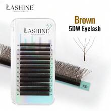 Lashine W-Shaped Brown Eyelash Extensions YY 3DW 4DW 5DW Dense Pre-Made Fan-Shaped Lightweight False Eyelashes Clover Eyelash Extensions - D - View 6
