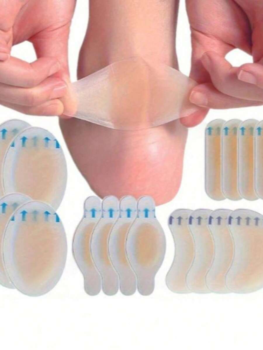 20PCS Heel Pads Anti-Friction Foot Protector: Suitable For Outdoor, Sports, Travel, Home, Office, School, Heel Pads, Shoe Inserts, Pain Relief And Foot Care Adhesive Plastic Pads - Transparent - View 1