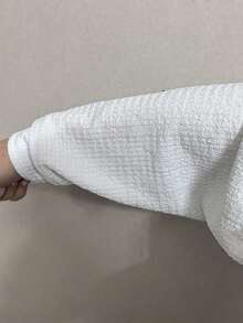1 件女式系带泡泡袖耸肩开衫，轻便短夹克配饰女士 - 彩色 - 查看 11
