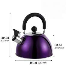 2.5L Whistling Kettle, Large Capacity, Stainless Steel, Whistle Alert, Design, Suitable For: Outdoor, Daily, Tea Pot - Multicolor - View 10