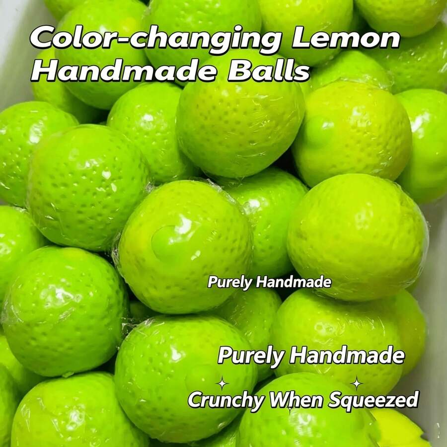 Moldable Thermo Sensitive Lemon Squishy Ball, Slow-Rebound Fluffy Squishy-Plush, Soft Smooth Odorless Squishes, Elastic Non-Sticky Stretchable Durable Sensory Toy, Portable Anxiety Relief Gift For Adults Travel Use