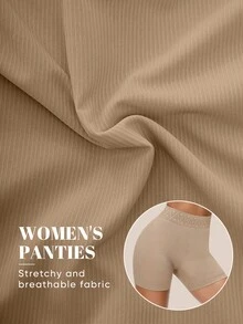 MIOTAN 3pcs/Pack Women's Mid-Waist Seamless Elastic Soft Breathable Full Coverage Hipster Panties, Anti-Sheer Anti-Roll - Multicolor - View 5