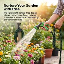 100FT Heavy-Duty Garden Rubber Hose With 10 Function Nozzle, Heavy-Duty Super Strong Solid Brass Fittings, Outdoor Water Hose, Car Wash Water Pipe, Courtyard Watering, Pet Shower, Smooth Hose Design, Durable Material. - 黑色 - 查看 2