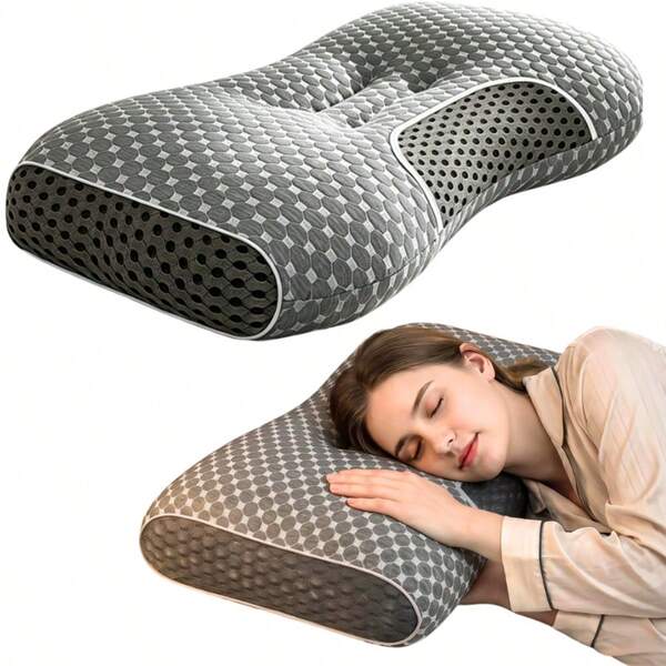 Bantal Leher Ergonomis untuk Tidur, Bantal Kontur untuk Tidur Nyenyak, Bantal Penopang Tidur yang Lembut dan Bernapas, Bantal Tidur Nyaman yang Cocok untuk Posisi Tidur Miring, Telentang, dan Tengkurap, Bantal Istirahat Harian untuk Kamar Tidur dan Rumah Tangga untuk Pria dan Wanita Dewasa