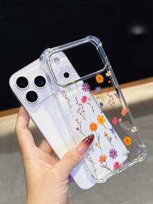 1pc Colorful Daisy Print Phone Case | Four-Corner Anti-Drop Protective Case - Compatible With IPhone 17 Pro, 16e, 16 Pro, 15 Pro, 14, 13, 12, 11, XR, XS Max; Compatible With Galaxy S26, S25, S24, S23, A16, A35/A25, A57; Compatible With Pixel 10, 9, 8, 7; Compatible With G85; Compatible With Infinix Hot 50 Pro+. A Refreshing Summer Accessory, Perfect As A Gift For Friends Or Yourself. - Clear - View 5
