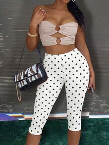 SDNGED Summer Comfortable Leopard Print Slim Fit Hot Girl Leggings Shorts For Outerwear - White - View 5