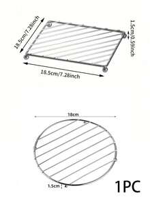 1pc Stainless Steel 4-Legged Stand, Heat-Resistant Kitchen Table Mat, Square Iron Electroplated Pot Holder, Coaster, Stainless Steel Heat Insulation Pad, Desktop Anti-Scald Protection, Suitable For Restaurant, Kitchen, Baking - View 10
