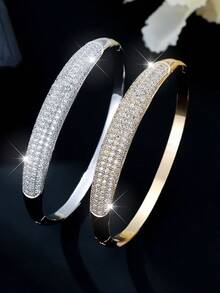 1pc European & American Luxury Classic Exquisite Women's Bracelet, Suitable For High-End Evening Party, Wedding, Versatile Wear Jewelry - Bracelet - View 1