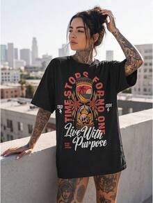 Women T-Shirts - 黑色 - 查看 3