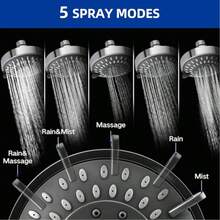 Shower Head Combo Set, 5 Spray Modes Fixed Shower Head With Wall-Mounted Shower Arm And Tape, Adjustable Bathroom Shower Head Kit - Shower Head - View 4