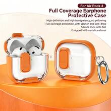 1 buah Casing Ponsel/Penyangga Earphone Transparan dengan Tutup Terbuka dan Warna Kontras, Kompatibel dengan Apple 4 Earbud Bluetooth Nirkabel, Transparan dengan Pelindung Lembut untuk Switch Pro 2 - Clear - View 7