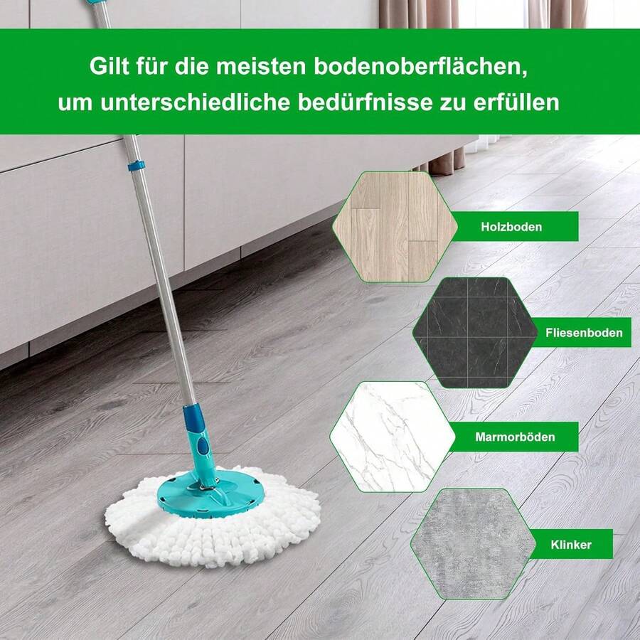 Compatible With Leifheit Spin Mop Replacement Pads, Microfiber Dry & Wet Dual-Use Mop Head Accessories, Spin Mop Head, Mop Replacement Cloth Pads, Cleaning Tool Replacement Pack - Multicolor - View 1