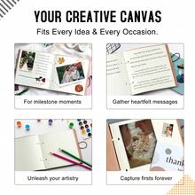 6x6-Inch Scrapbook | 240 Pages, Thickened Blank Pages, Wedding Album, Exclusive Photo Album For Girlfriend, Boyfriend, Family | Creative Handcrafted Gifts With A Sense Of Ceremony, Available In Pink, Yellow, Purple - Multicolor - View 5