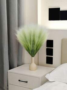 10pcs Artificial Reed Grass, Faux Fluffy Grass Stems, Bohemian Style Wedding Decor, Room Decor, Home Decor, Mother's Day Gift (Sage Green Gradient), Valentine's Day - Multicolor - View 8