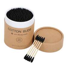 1 Box Bamboo Double-Ended Cotton Swabs, 200pcs Soft & Comfortable Disposable Cotton Swabs For Nail Art And Makeup - Multicolor - View 5