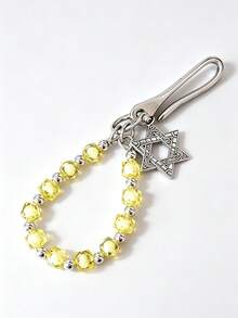 1pc Creative Handmade Beaded Chain Short Keychain, High Quality Waist/Bag Charm - Multicolor - View 6