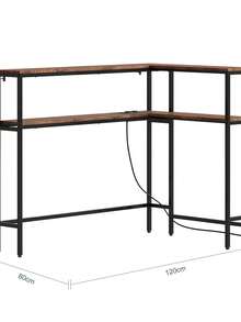 SoBuy | Entrance Console With Power Outlet | Corner Table With Metal Frame | Industrial Sideboard MDF For Living Room | 120*80*101 Cm | Load Capacity 48 Kg - 查看 3