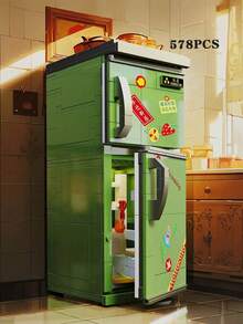 549pcs Vintage TV Building Block Model, Nostalgic Stress Relief Handmade, Retro Home Appliance Theme Stickers/Desktop Display Decoration, Suitable For Vintage Enthusiasts, Relaxing Daily Leisure Activity - Multicolor - View 16