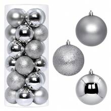 24pcs Christmas Decorations Christmas Balls Christmas Tree Ornaments Hanging Balls Ceiling Balls Shiny Balls Mall Decor Matte Balls 3cm/1.18in - View 14