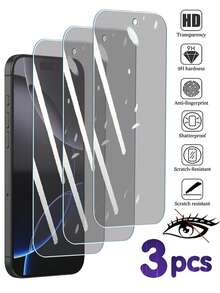 RQVQJ 3Pcs Privacy Protection Full Screen Tempered Glass Compatible With IPhone 17 16 15 14 13 12 11 Pro Max X XS XR 16 15 14 Plus 17e 16e Protector Protect Screen Anti Peeping Full Screen Phone Protective Film Clear Protective Cover Glass Film - Black - View 2