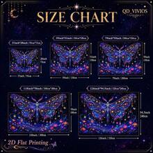 [2D Flat Print] [QD_VIVIOS] An Extra-Large Butterfly And Floral Ocean Theme Tapestry That Glows Under UV Light, Suitable For Home Wall Decoration, Made Of Polyester Fiber With High-Definition Digital Printing Technology (The Image Shows The Different Effects Under Fluorescent Light And Natural Light). - Multicolor - View 4