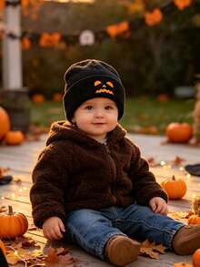 Halloween Gift Knitted Hat, Autumn/Winter Warm Baby Beanie, Suitable For Boys And Girls, Holiday Gift For Halloween And Christmas, 0-36 Months Newborn Hat - Multicolor - View 3