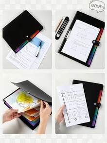 7-Pocket Multi-Function Folder, Comes With Colorful Label Stickers A4 Folder, Folder With Labels, Letter Size Expanding Folder, School Office Home Folder Storage Set, Document Storage Set, Document Organizer Bag, Document Bag, Suitable For Home, School And Office Supplies A4 Letter Size Document Storage, Back To School Essential, College Essential - Multicolor - View 6